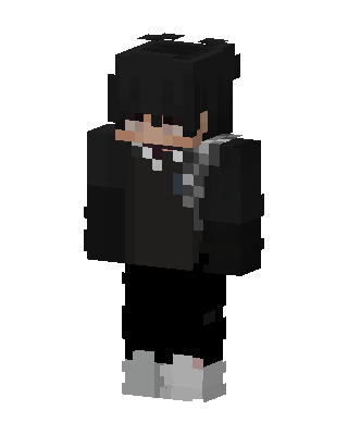 Dark Hoodie Boy skin, 3D preview