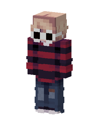 Skull Mask Striped skin, 3D preview