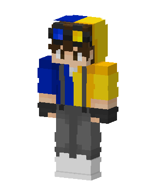 Blue Gamer Boy skin, 3D preview