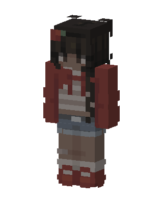 Red Jacket Girl skin, 3D preview