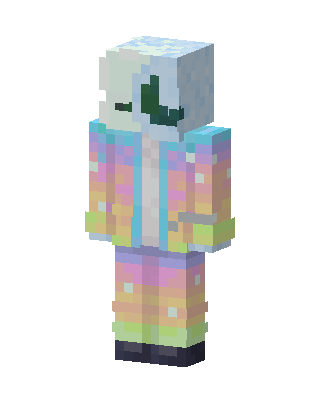 Pastel Rainbow Hoodie skin, 3D preview