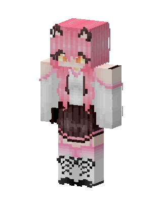 Pink Neko Maid skin, 3D preview