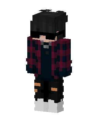 Plaid Hoodie Boy skin, 3D preview