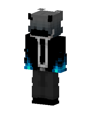 Blue Flame Shark Minecraft black skin