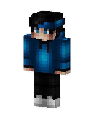 Blue Hoodie Boy skin, 3D preview