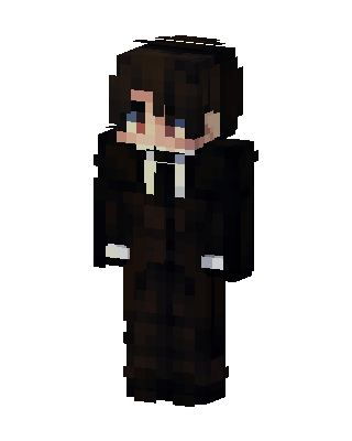 Dark Hoodie Boy skin, 3D preview