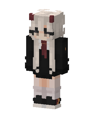 White Anime Girl skin, 3D preview