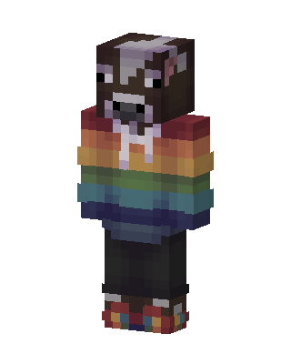 Rainbow Cow skin, 3D preview