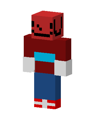 Red Sans skin, 3D preview