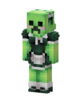 Creeper Maid skin, 3D preview
