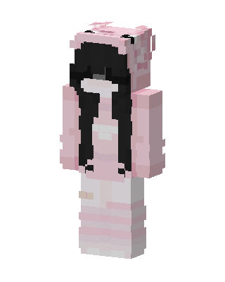 Pink Bear Hoodie skin, 3D preview