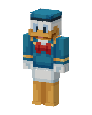 Donald Duck skin, 3D preview