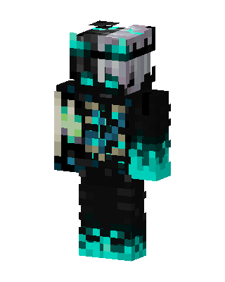 Cyan Flame Warden skin, 3D preview