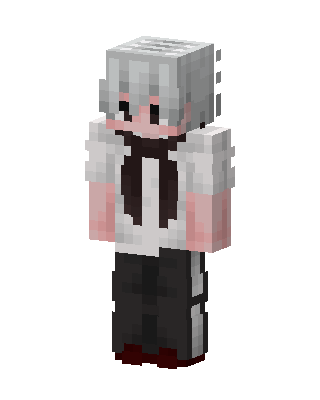 Silver Scarf Boy skin, 3D preview