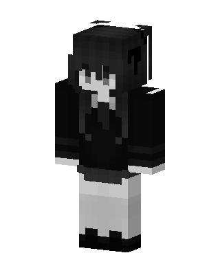 Monochrome Hoodie Girl skin, 3D preview