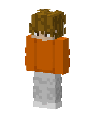 Orange Hoodie Boy skin, 3D preview