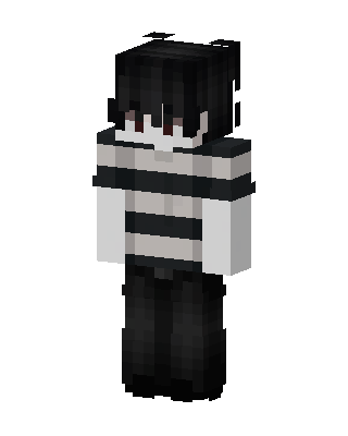 Striped Emo Boy skin, 3D preview