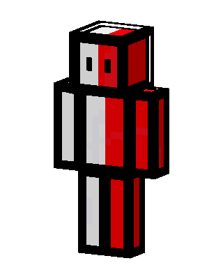Red White Split skin, 3D preview