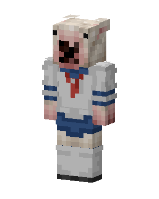 White Student Girl Minecraft pastel skin