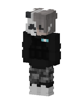 Panda Hoodie Boy skin, 3D preview