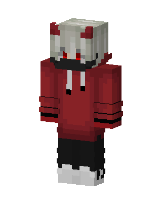 Red Horned Hoodie Minecraft skin