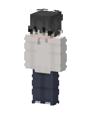 Gray Hoodie Boy skin, 3D preview