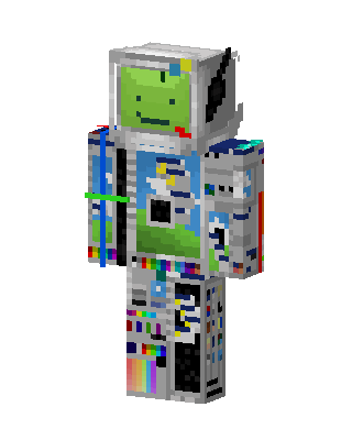 Retro Computer Bot skin, 3D preview