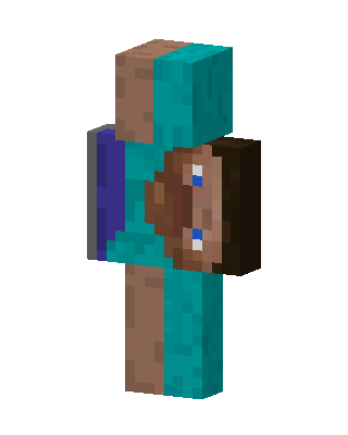 Split Steve skin, 3D preview