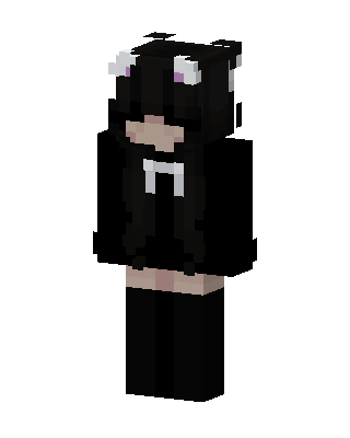 Black Cat Hoodie skin, 3D preview