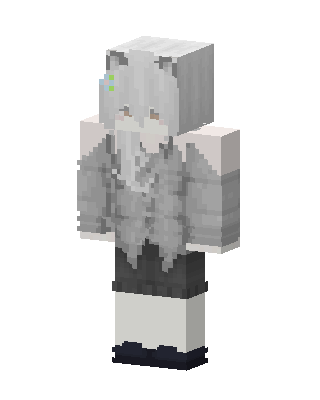 Silver Cat Girl skin, 3D preview