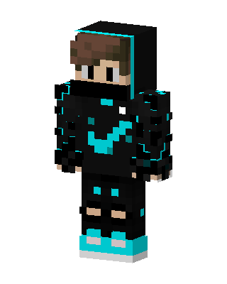 Cyan Shadow Hoodie skin, 3D preview