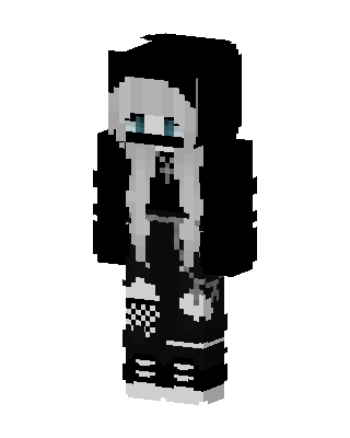 Gothic Hoodie Girl skin, 3D preview