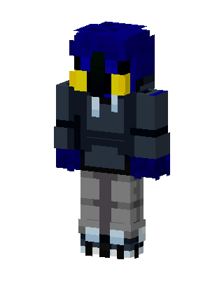 Blue Gamer Boy skin, 3D preview