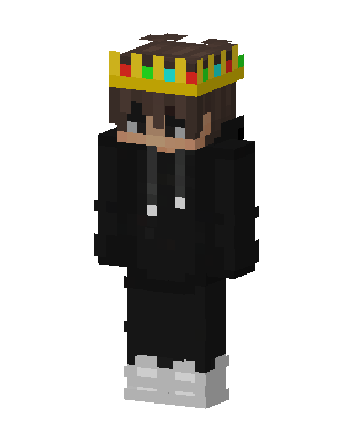 Crowned Hoodie Boy skin, 3D preview