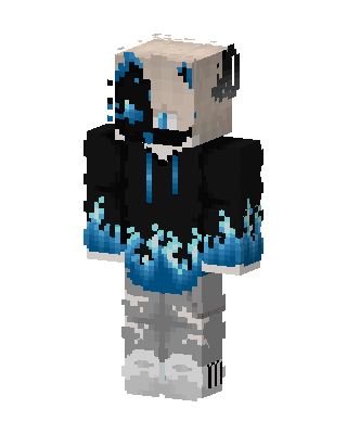 Blue Flame Hoodie Minecraft skin