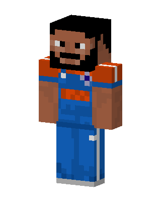 Overalls Bearded Man skin, 3D preview