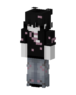 Black Emo Girl skin, 3D preview