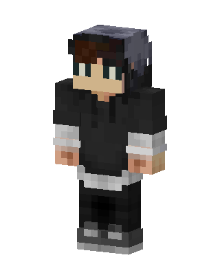 Gray Hoodie Boy skin, 3D preview