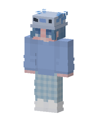 Axolotl Hoodie skin, 3D preview