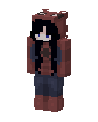 Foxy Hoodie Girl skin, 3D preview