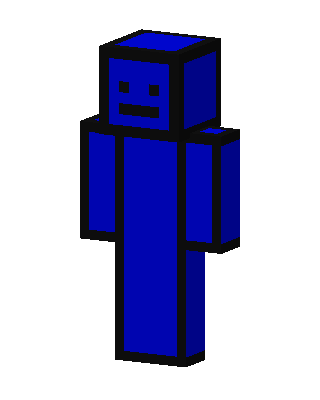 Blue Blockhead skin, 3D preview