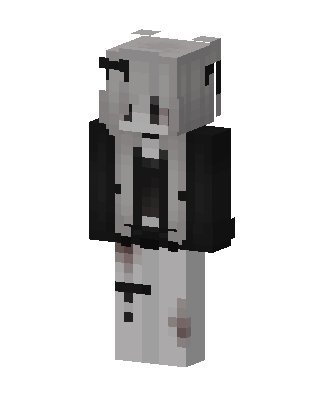 White Anime Girl skin, 3D preview