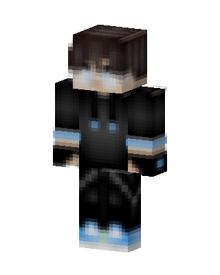 Blue Hoodie Boy skin, 3D preview