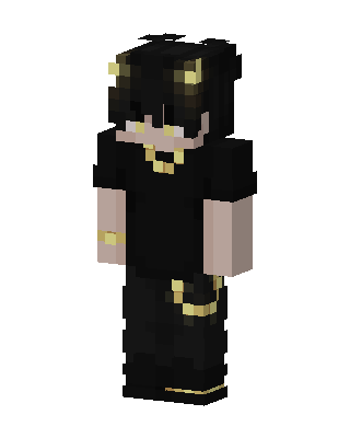 Golden Horn Demon Minecraft black skin