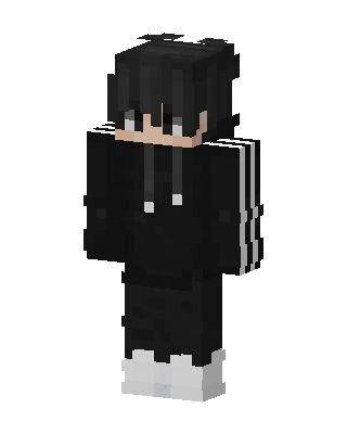 Black Hoodie Boy skin, 3D preview