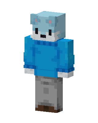Blue Bear Hoodie skin, 3D preview