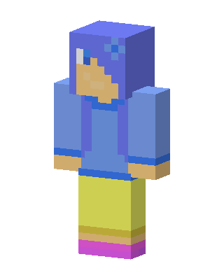 Blue Hoodie Girl skin, 3D preview