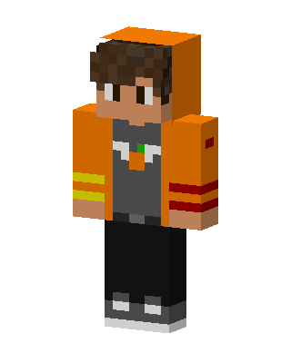 Orange Hoodie Boy skin, 3D preview