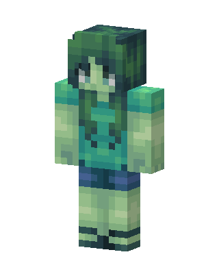 Teal Hero Girl Minecraft skin