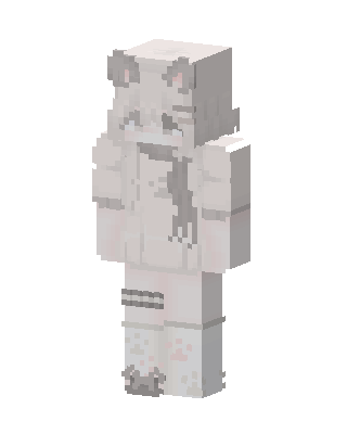 White Animal Girl skin, 3D preview